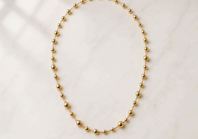 Collar de Esferas en oro italiano